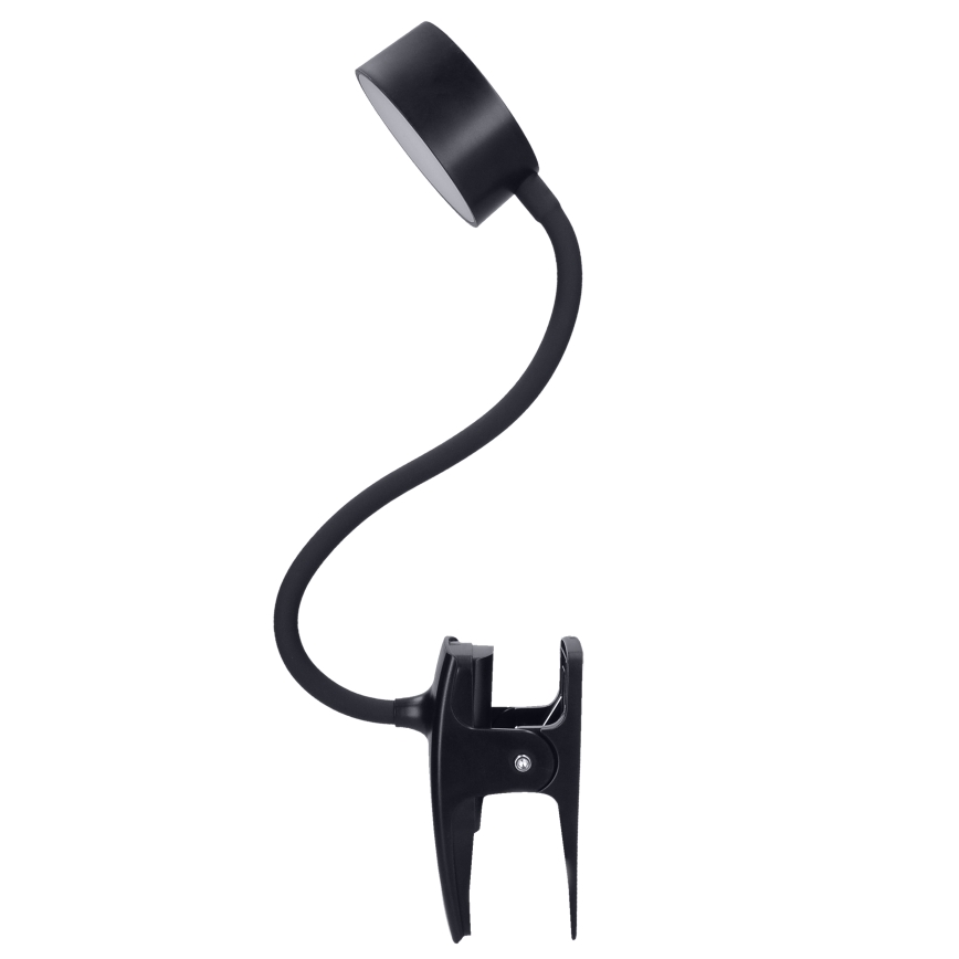 LED Aptumšojama pielāgojama uzlādējams galda lampa ar stiprinājumu LED/2W/1800 mAh 3000/4000/6500K melna