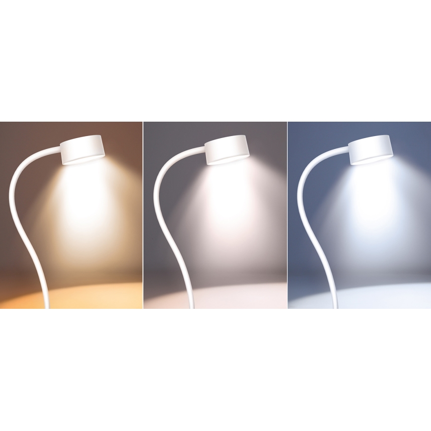 LED Aptumšojama pielāgojama uzlādējams galda lampa ar stiprinājumu LED/2W/1800 mAh 3000/4000/6500K balta
