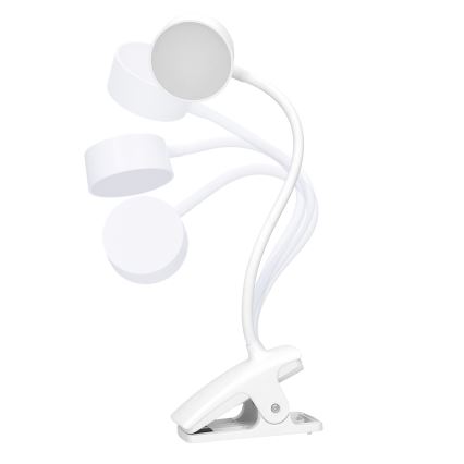 LED Aptumšojama pielāgojama uzlādējams galda lampa ar stiprinājumu LED/2W/1800 mAh 3000/4000/6500K balta