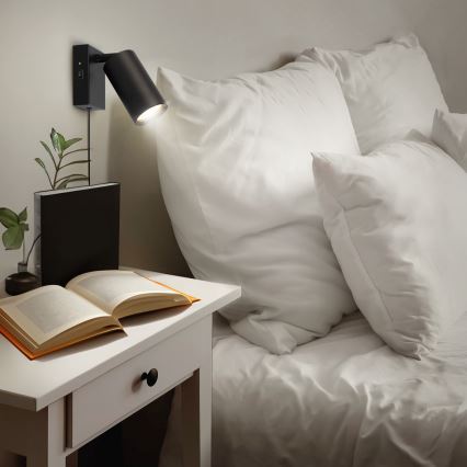 Sienas lampa CELE 1xGU10/30W/230V melna