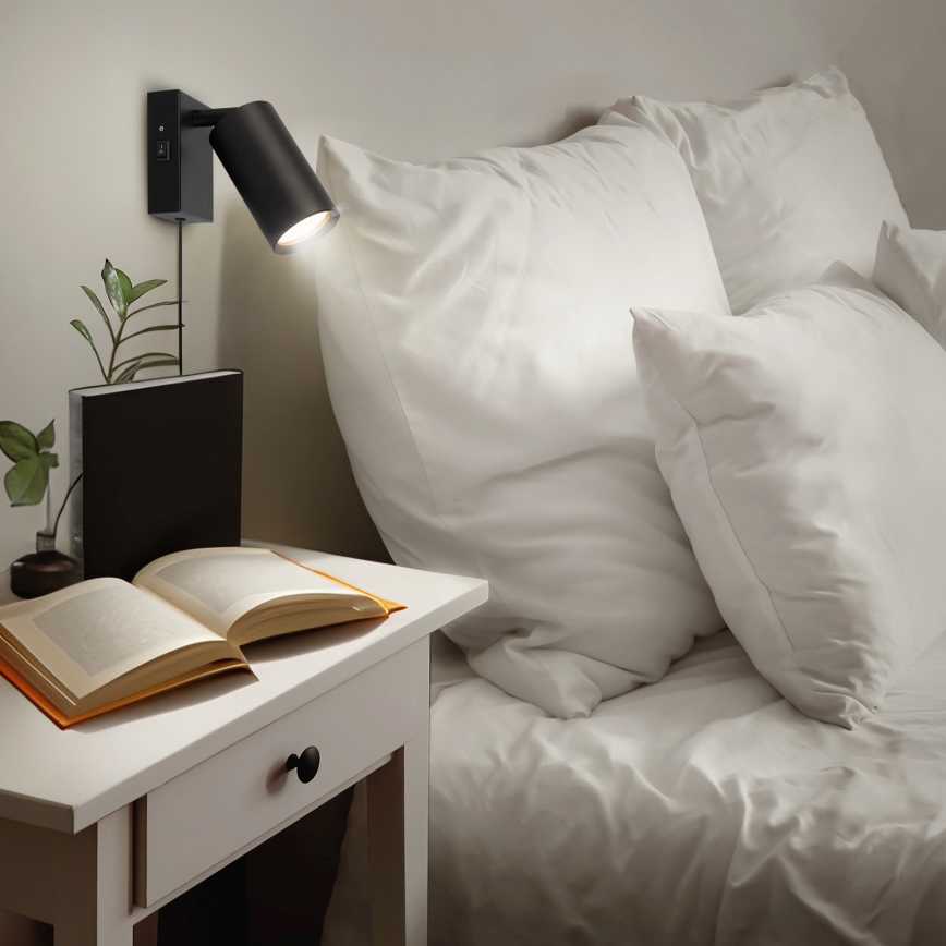 Sienas lampa CELE 1xGU10/30W/230V melna