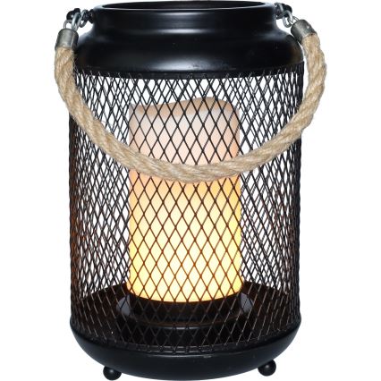 LED Dekoratīva galda lampa LED/3xAA melna