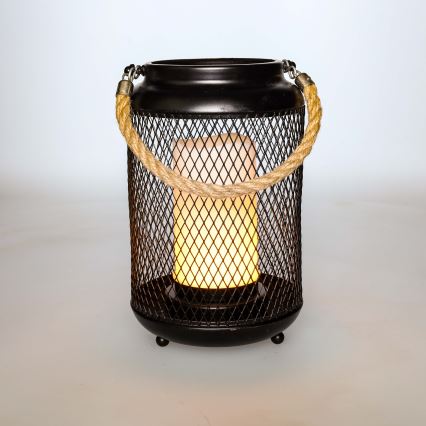 LED Dekoratīva galda lampa LED/3xAA melna