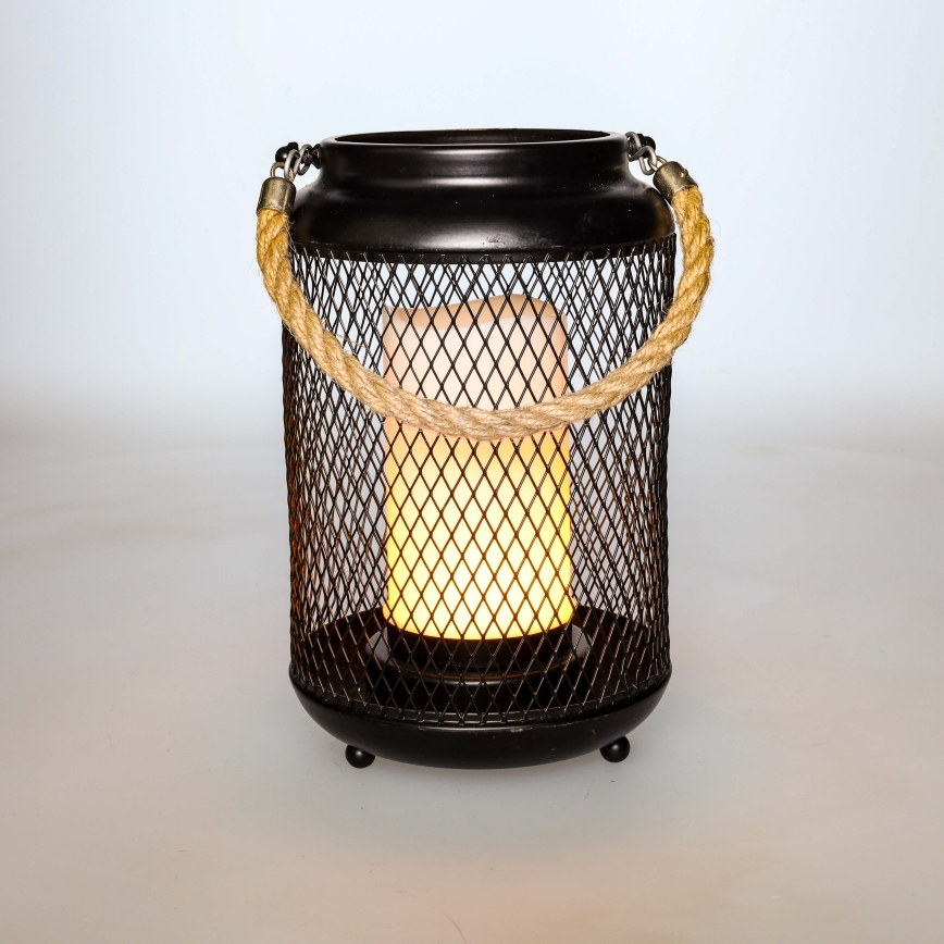 LED Dekoratīva galda lampa LED/3xAA melna
