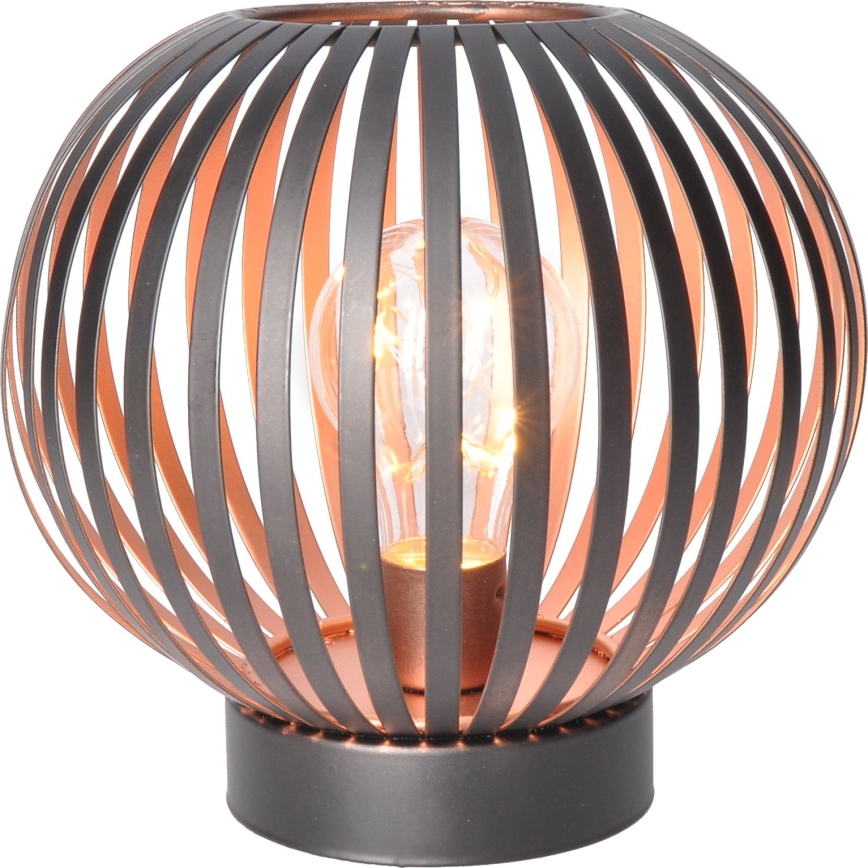 LED Dekoratīva galda lampa LED/3xAA melna/varš