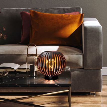 LED Dekoratīva galda lampa LED/3xAA melna/varš
