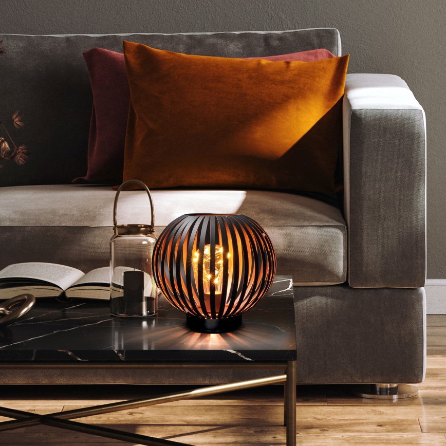LED Dekoratīva galda lampa LED/3xAA melna/varš
