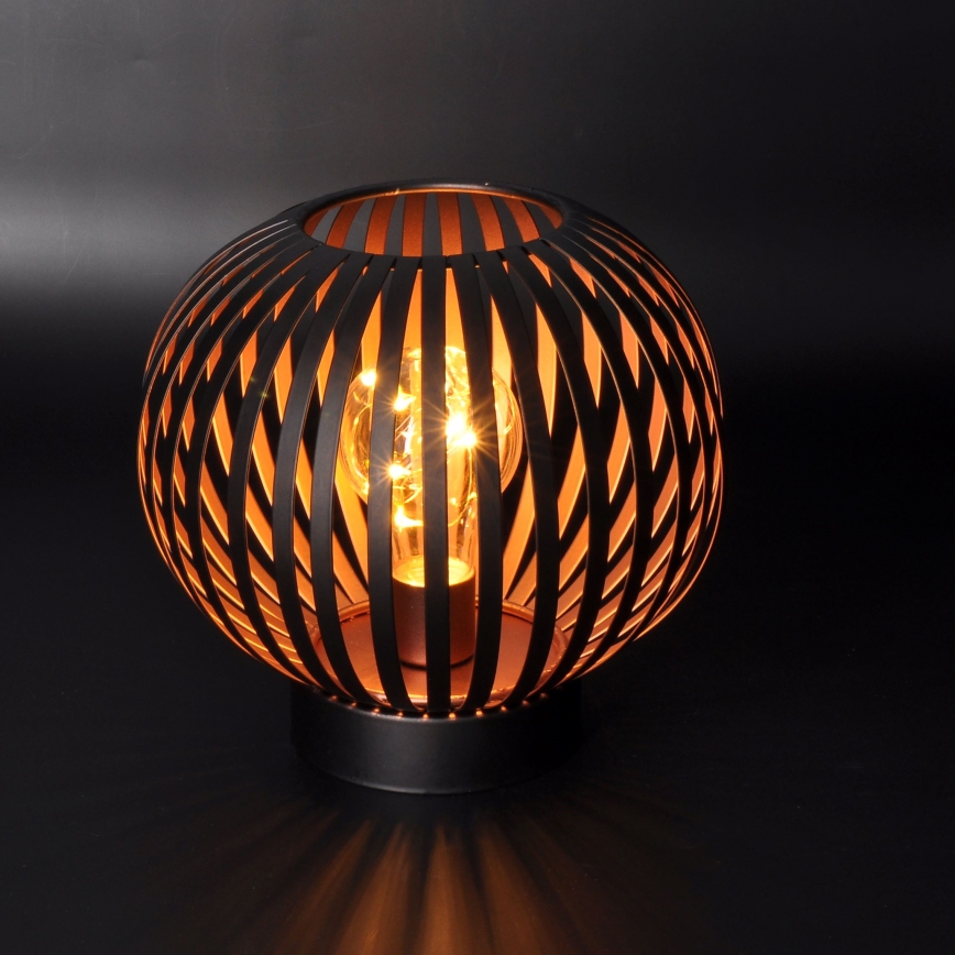 LED Dekoratīva galda lampa LED/3xAA melna/varš