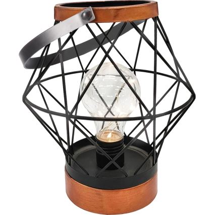 LED Dekoratīva galda lampa LED/3xAA melna/varš
