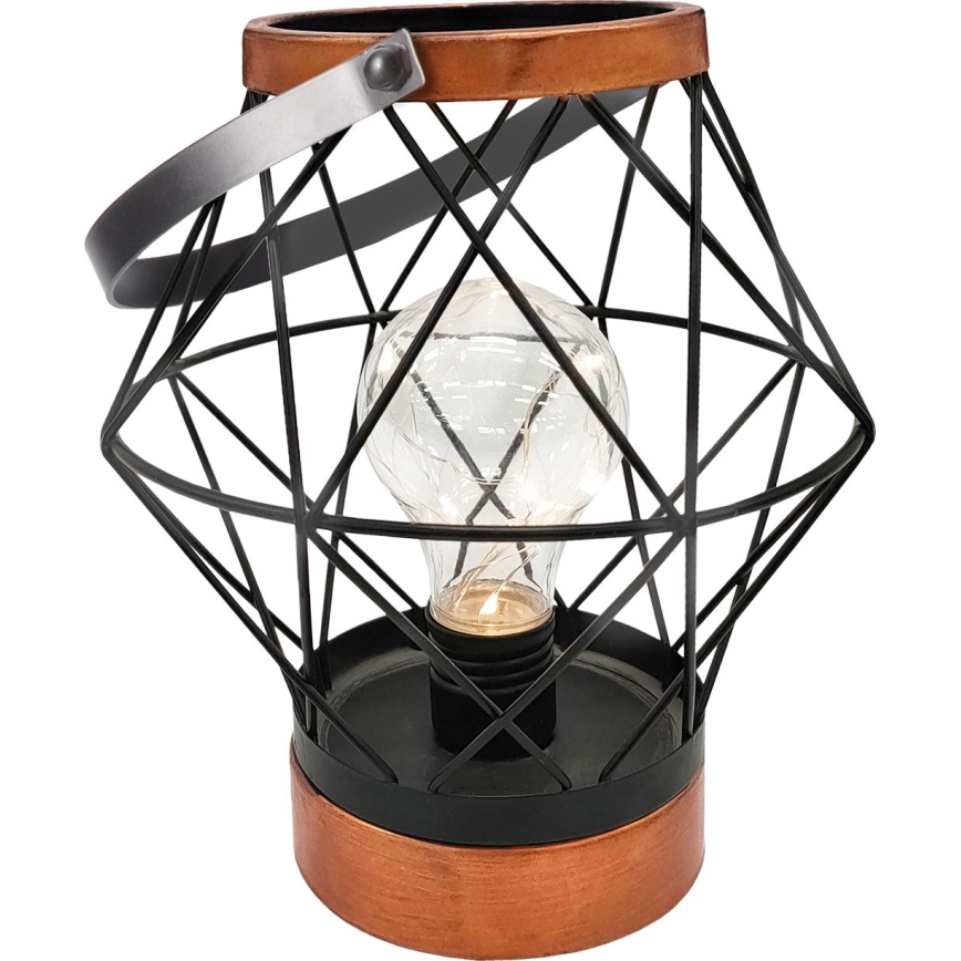 LED Dekoratīva galda lampa LED/3xAA melna/varš