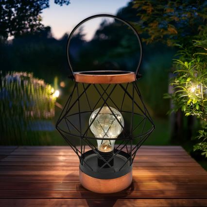 LED Dekoratīva galda lampa LED/3xAA melna/varš