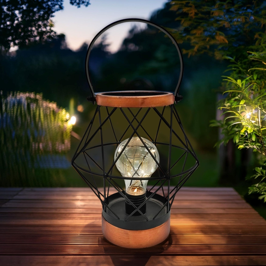LED Dekoratīva galda lampa LED/3xAA melna/varš
