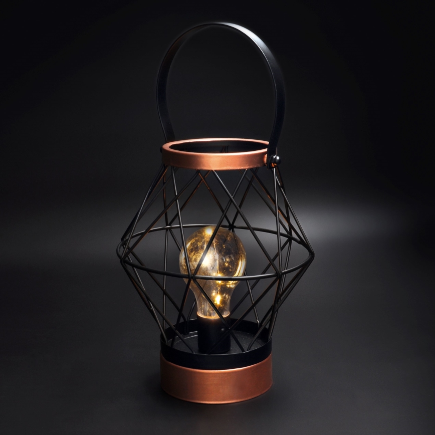 LED Dekoratīva galda lampa LED/3xAA melna/varš