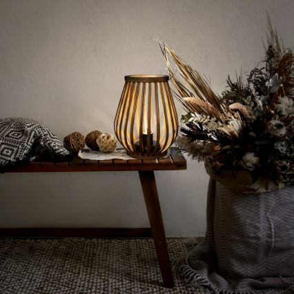LED Dekoratīva galda lampa LED/2xAA bambusa