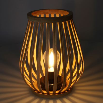 LED Dekoratīva galda lampa LED/2xAA bambusa