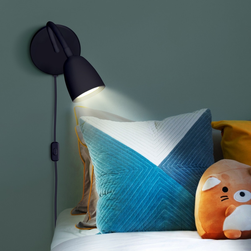 LED Aptumšojama sienas lampiņa LED/4W/230V melna