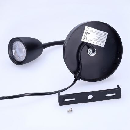 LED Aptumšojama sienas lampiņa LED/4W/230V melna