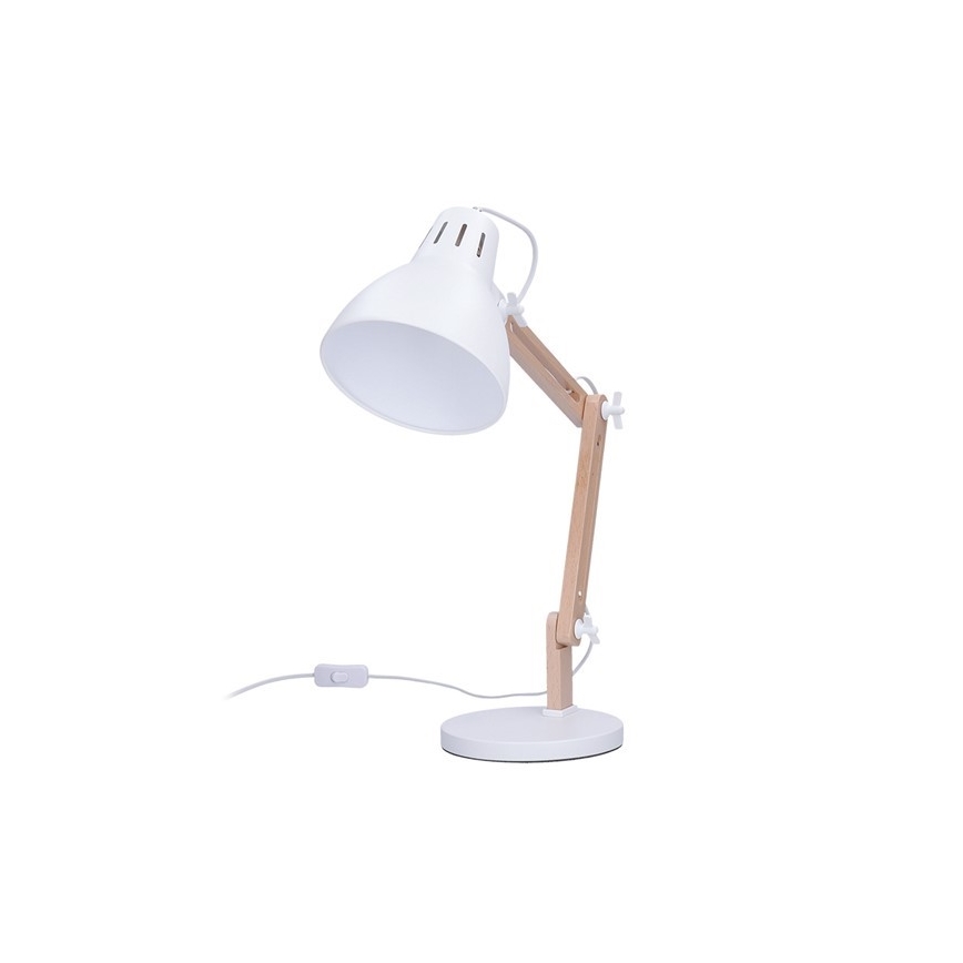 Galda lampa FALUN 1xE27/25W/230V balta/ozols