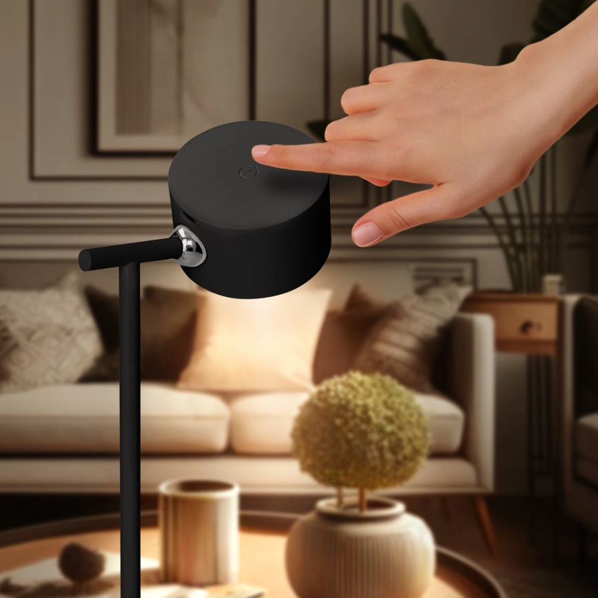 LED Aptumšojama skārienvadāma uzlādējams lampa 3in1 LED/4W/2000 mAh 3000/4000/6500K melna