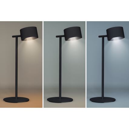 LED Aptumšojama skārienvadāma uzlādējams lampa 3in1 LED/4W/2000 mAh 3000/4000/6500K melna