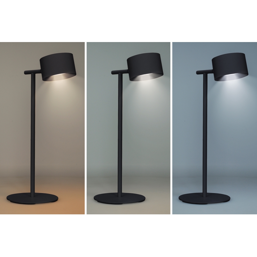 LED Aptumšojama skārienvadāma uzlādējams lampa 3in1 LED/4W/2000 mAh 3000/4000/6500K melna