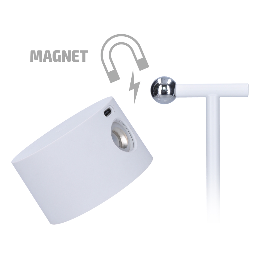 LED regulējama pieskāriena uzlādes lampa 3in1 LED/4W/2000 mAh 3000/4000/6500K balta