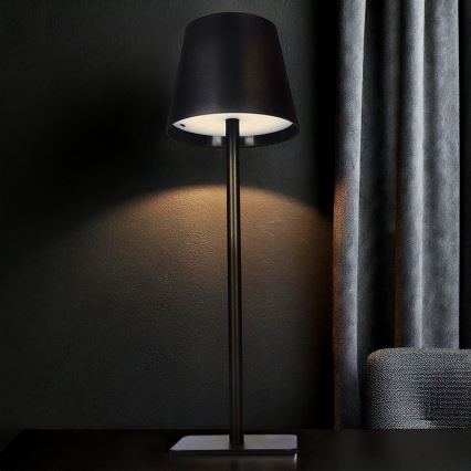 LED regulējamā, uzlādējamā galda lampa ar skārienvadību LUCCA LED/3,7V 3000/4000/6500K 2000 mAh melna
