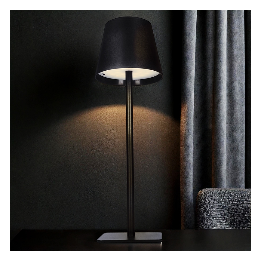 LED regulējamā, uzlādējamā galda lampa ar skārienvadību LUCCA LED/3,7V 3000/4000/6500K 2000 mAh melna