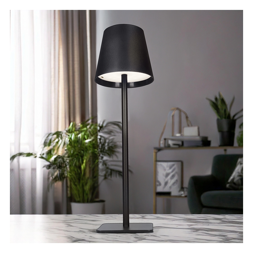 LED regulējamā, uzlādējamā galda lampa ar skārienvadību LUCCA LED/3,7V 3000/4000/6500K 2000 mAh melna