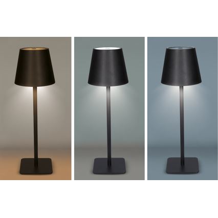 LED regulējamā, uzlādējamā galda lampa ar skārienvadību LUCCA LED/3,7V 3000/4000/6500K 2000 mAh melna