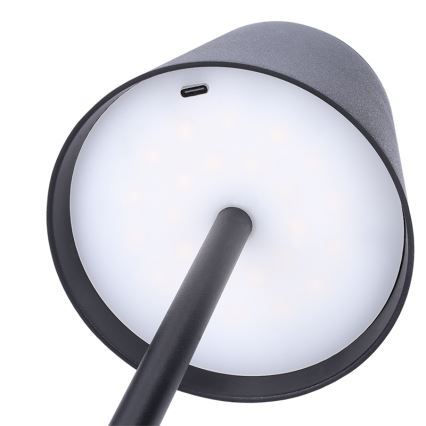 LED regulējamā, uzlādējamā galda lampa ar skārienvadību LUCCA LED/3,7V 3000/4000/6500K 2000 mAh melna