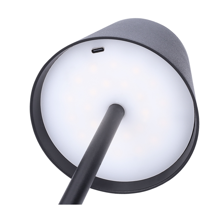 LED regulējamā, uzlādējamā galda lampa ar skārienvadību LUCCA LED/3,7V 3000/4000/6500K 2000 mAh melna