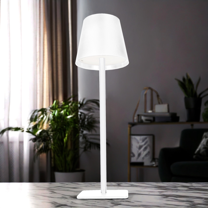 LED regulējama uzlādējamā skārienvadāma galda lampa LUCCA LED/3,7V 3000/4000/6500K 2000 mAh balta