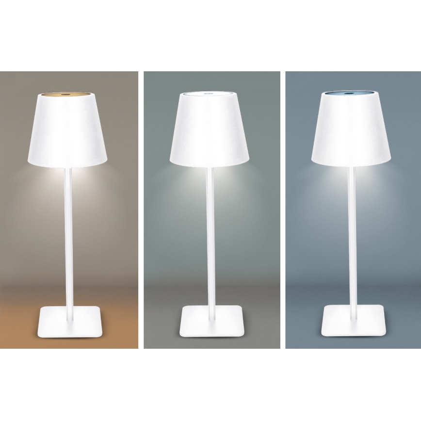 LED regulējama uzlādējamā skārienvadāma galda lampa LUCCA LED/3,7V 3000/4000/6500K 2000 mAh balta