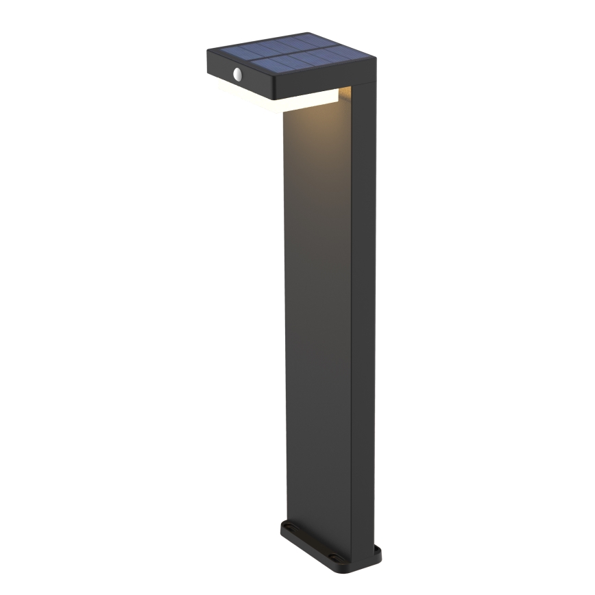LED Saules enerģijas lampa ar kustību un krēslas sensoru PALERMO LED/5W/2000 mAh IP54 melna
