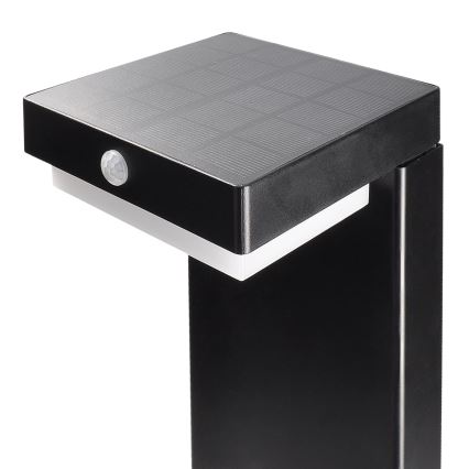 LED Saules enerģijas lampa ar kustību un krēslas sensoru PALERMO LED/5W/2000 mAh IP54 melna