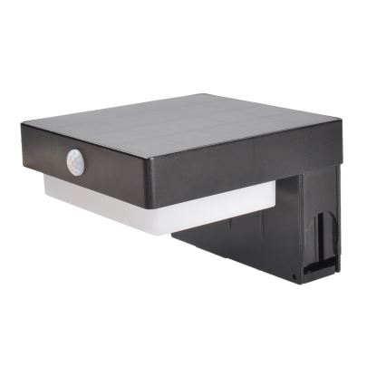 LED Saules enerģijas lampa ar kustību un krēslas sensoru PALERMO LED/5W/2000 mAh IP54 melna