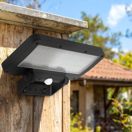 LED saules prožektors ar sensoru, 5 W, 3,7 V, 1500 mAh, IP54