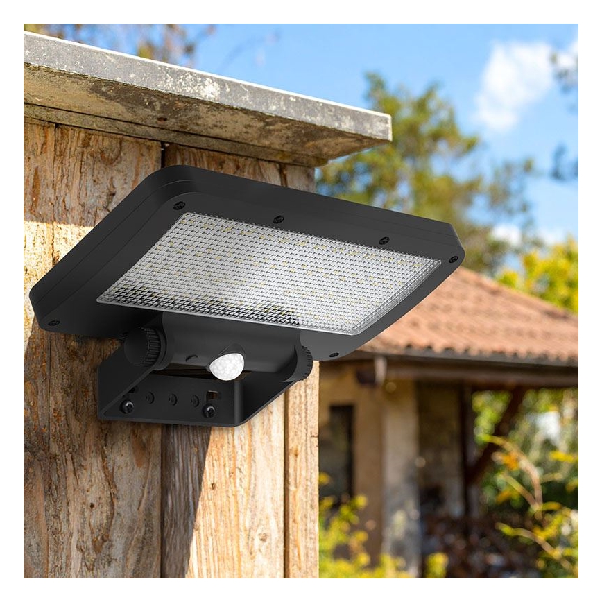 LED saules prožektors ar sensoru, 5 W, 3,7 V, 1500 mAh, IP54