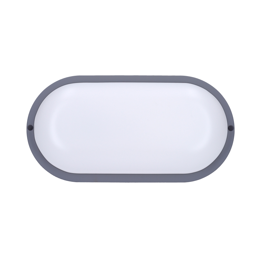 LED Āra sienas lampa LED/13W/230V 4000K IP54 pelēka ovāls