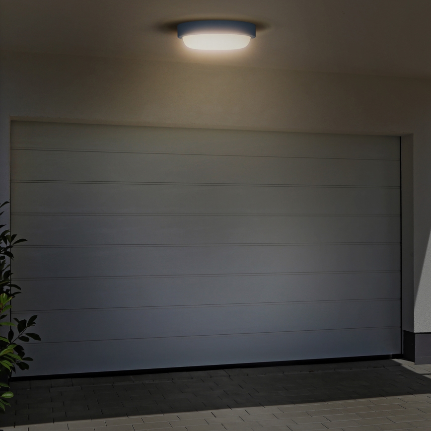 LED Āra sienas lampa LED/13W/230V 4000K IP54 pelēka apaļa