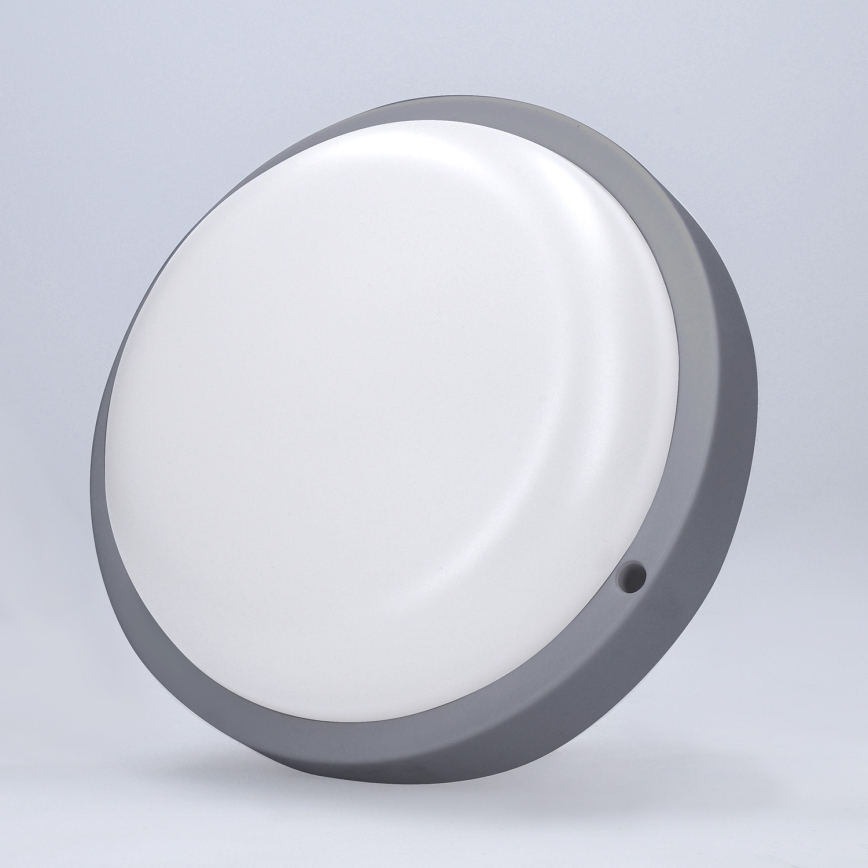 LED Āra sienas lampa LED/13W/230V 4000K IP54 pelēka apaļa