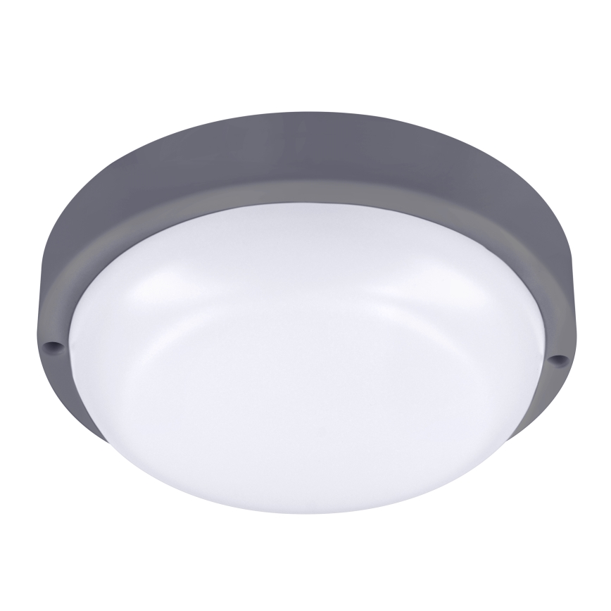 LED Āra sienas lampa LED/20W/230V 4000K IP54 pelēka apaļa