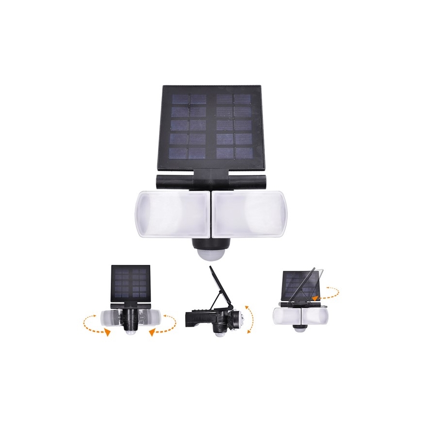 LED Saules enerģijas prožektors ar sensoru 2000mAh LED/8W/3,7V IP44