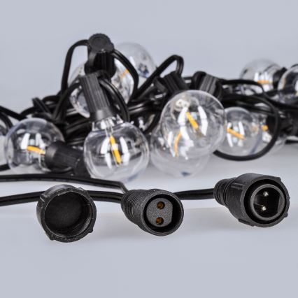 LED āra dekoratīvā virtene GIRLANDA 25xE12 20m IP44 siltā baltā krāsā