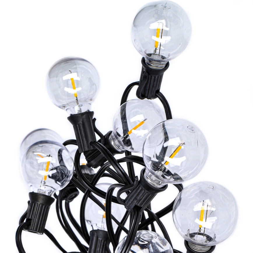 LED āra dekoratīvā virtene GIRLANDA 25xE12 20m IP44 siltā baltā krāsā