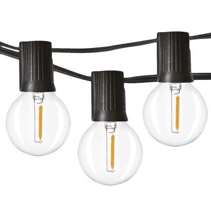 LED Dekoratīva āra virtene GARLAND 25xE12 20m IP44 silti balta