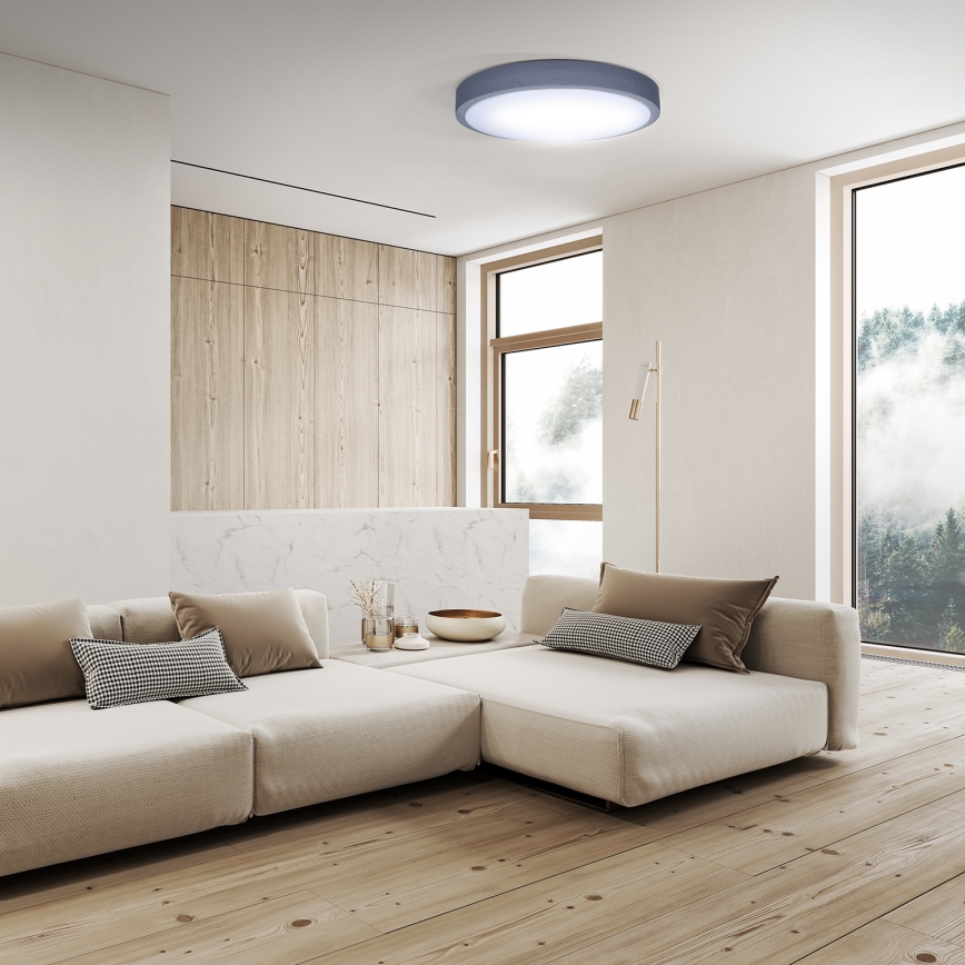 LED Aptumšojama griestu lampa GREY LED/60W/230V 3000-6500K pelēka d. 49 cm + tālvadības pults