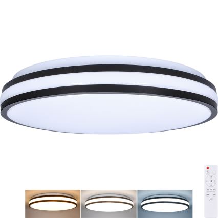 LED Aptumšojama griestu lampa LASKOS LED/48W/230V 3000-6500K melna + tālvadības pults