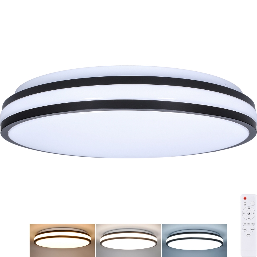 LED Aptumšojama griestu lampa LASKOS LED/48W/230V 3000-6500K melna + tālvadības pults